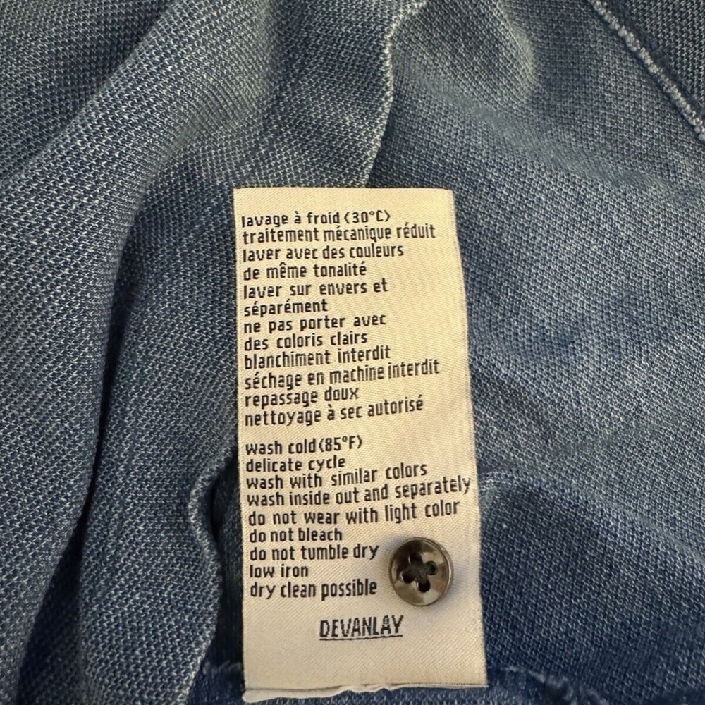 Lacoste Women's Size 36 Solid Blue Short Sleeve Denim Polo - EUC - Picture 6 of 6